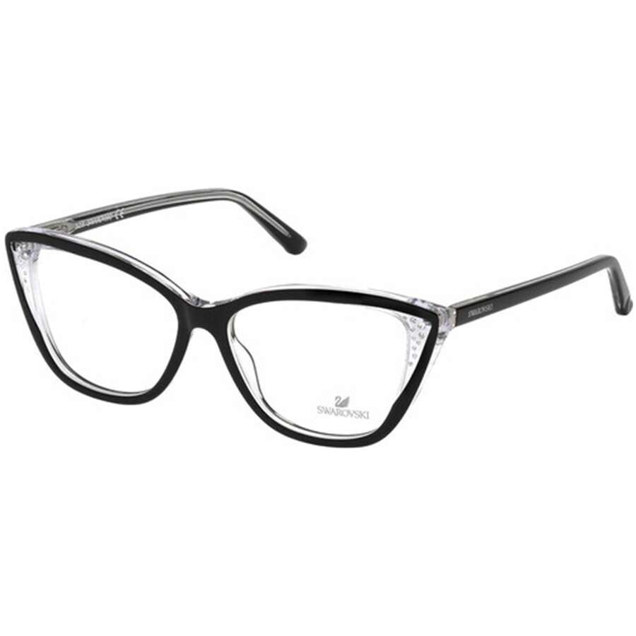 Rame ochelari de vedere dama Swarovski SK5183-F 003 Cat-eye Negre originale din Plastic cu comanda online