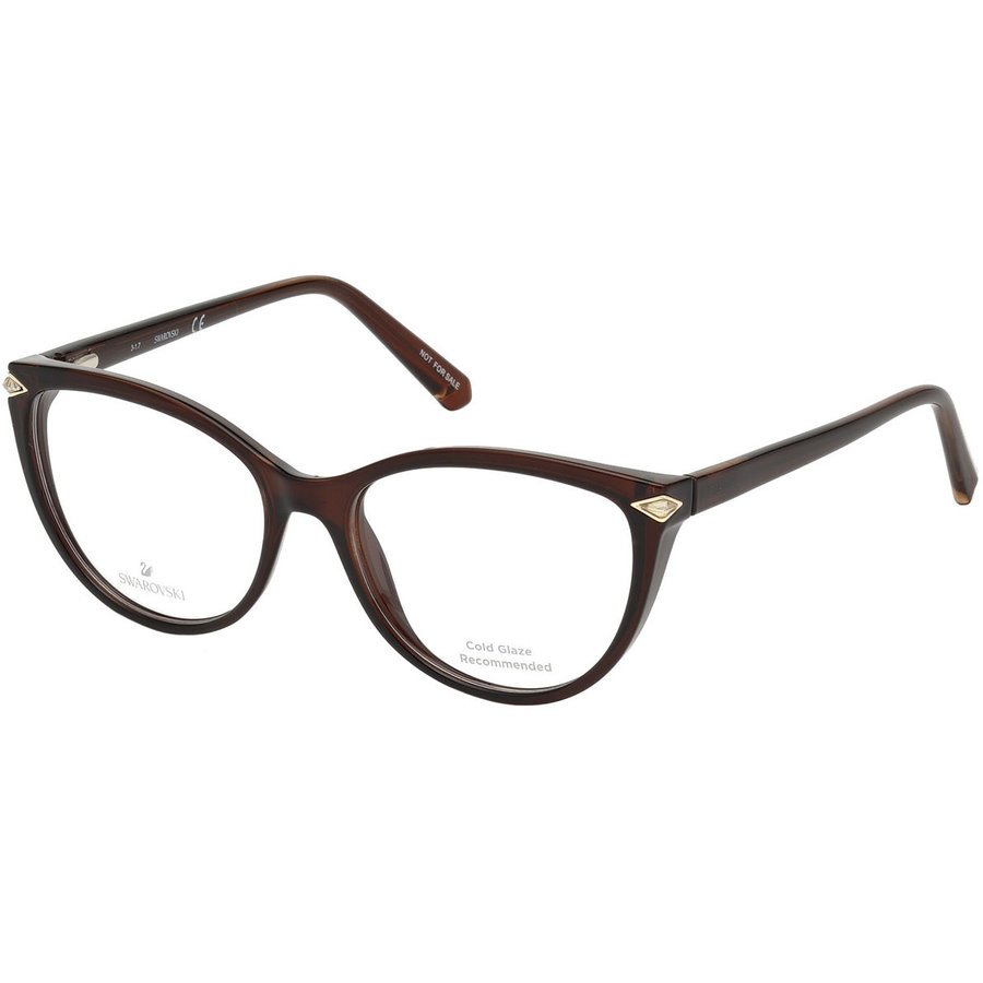 Rame ochelari de vedere dama Swarovski SK5245 048 Rectangulare Maro originale din Plastic cu comanda online