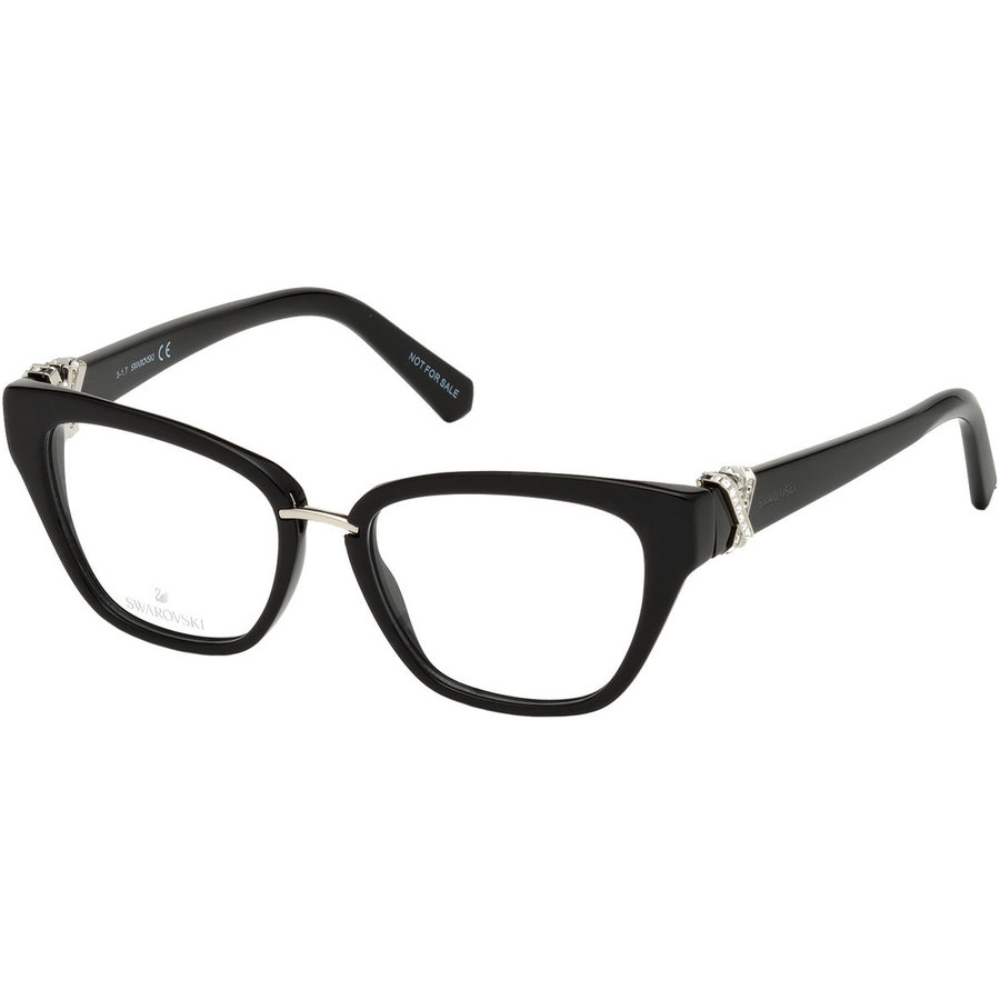 Rame ochelari de vedere dama Swarovski SK5251 001 Rectangulare Negre originale din Plastic cu comanda online
