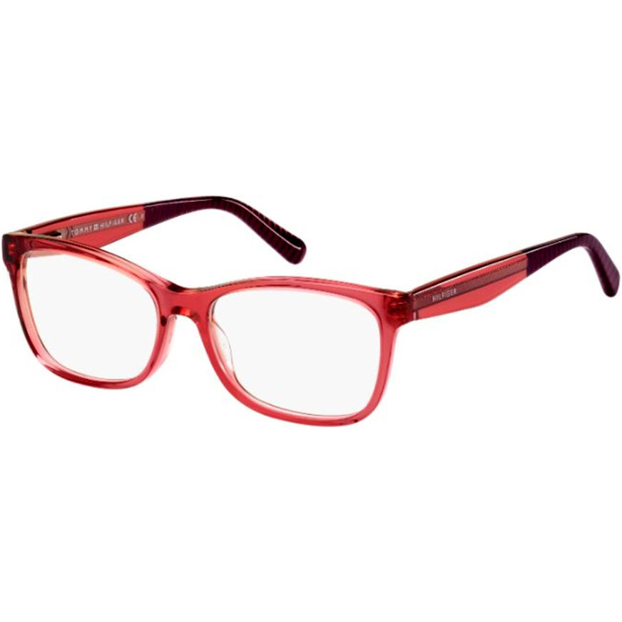 Rame ochelari de vedere dama TOMMY HILFIGER TH 1483 XI9 RED TRANS Rosii Rectangulare originale din Plastic cu comanda online