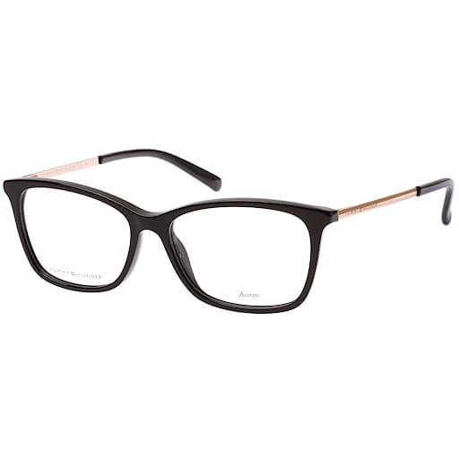 Rame ochelari de vedere dama TOMMY HILFIGER TH 1589 807 BLACK Negre Patrate originale din Plastic cu comanda online