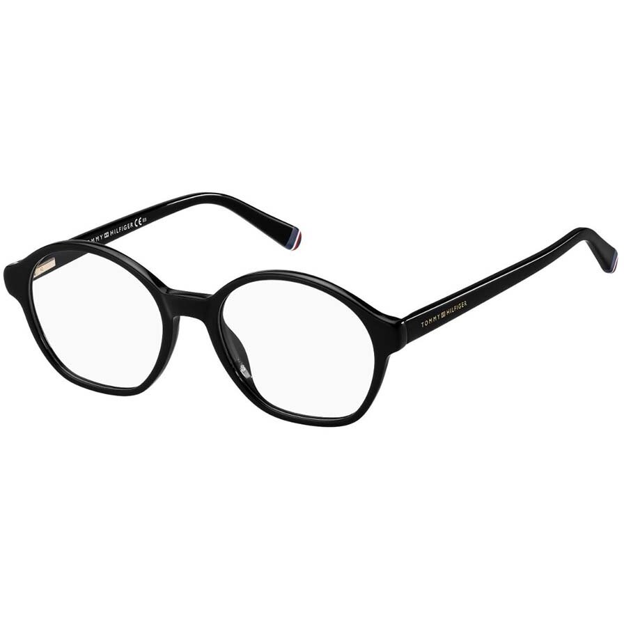Rame ochelari de vedere dama Tommy Hilfiger TH 1683 807 Negre Rotunde originale din Plastic cu comanda online