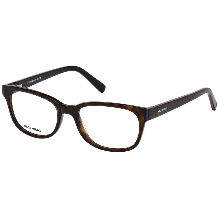Rame ochelari de vedere unisex Dsquared DQ5218 052 Rectangulare Havana originale din Plastic cu comanda online