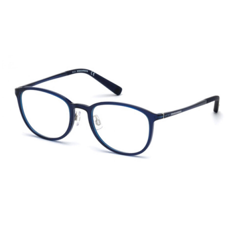 Rame ochelari de vedere unisex Dsquared DQ5220 090 Patrate Albastre originale din Plastic cu comanda online