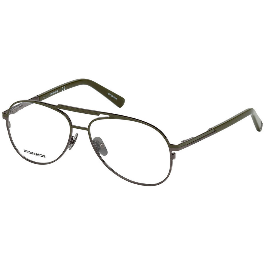 Rame ochelari de vedere unisex Dsquared DQ5239 098 Pilot Verzi originale din Metal cu comanda online