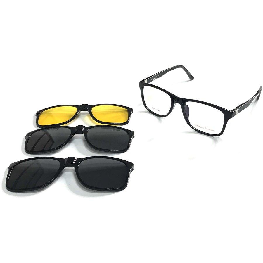 Rame ochelari de vedere unisex Massimo Perrini CLIP-ON T6604A C1 Clip-on Negre originale din Plastic cu comanda online