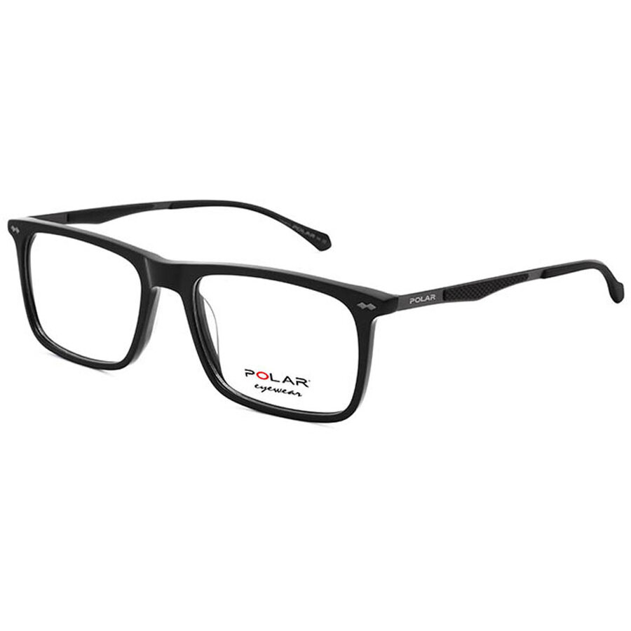 Rame ochelari de vedere unisex Polar 1804 | 77 Rectangulare Negre originale din Plastic cu comanda online