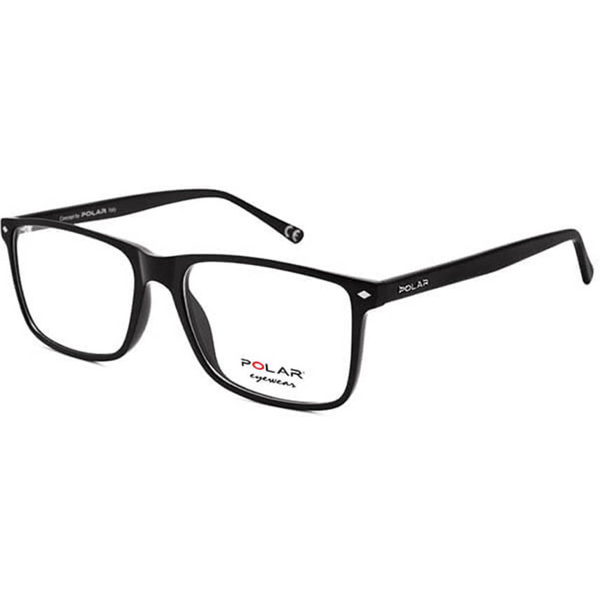 Rame ochelari de vedere unisex Polar 1953 col. 77 Rectangulare Negre originale din Plastic cu comanda online