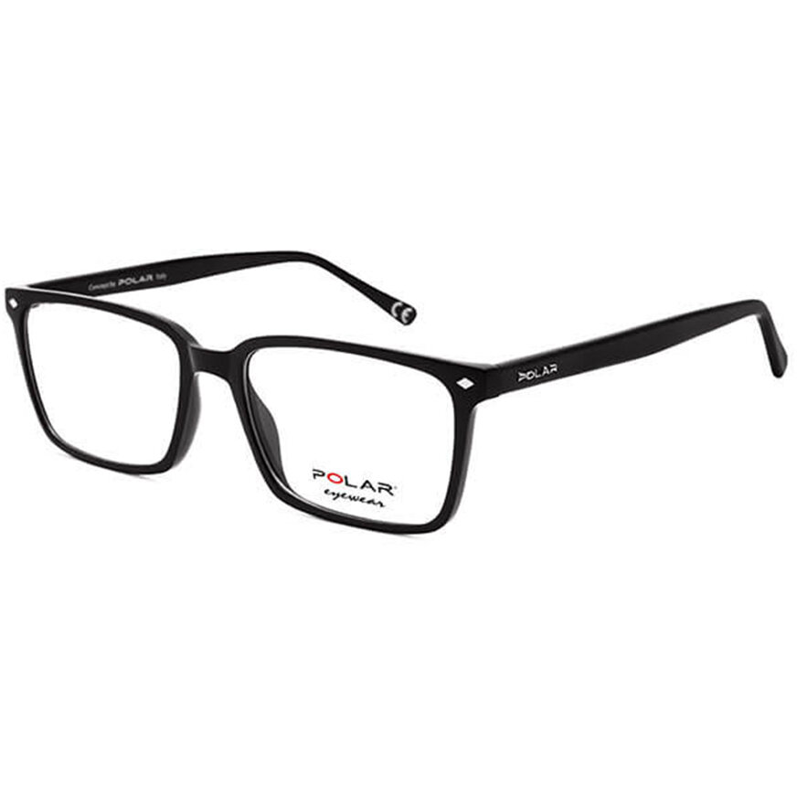 Rame ochelari de vedere unisex Polar 1955 col. 77 Rectangulare Negre originale din Plastic cu comanda online