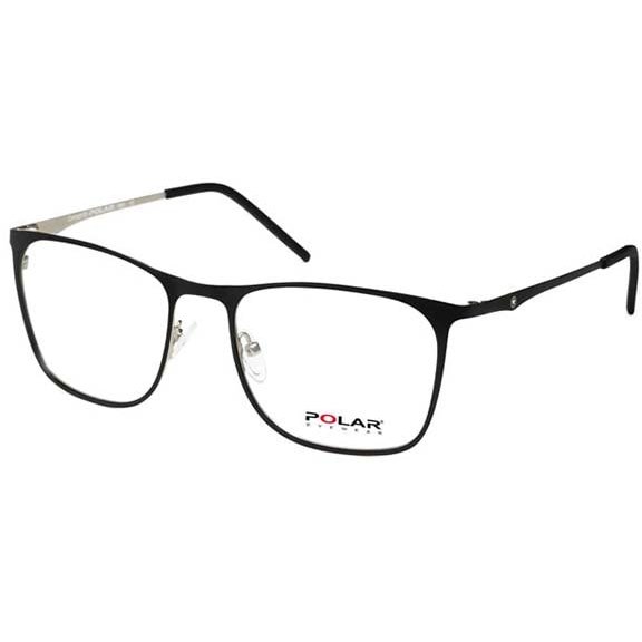 Rame ochelari de vedere unisex Polar 811 | 13 Rectangulare Negre originale din Metal cu comanda online