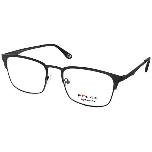 Rame ochelari de vedere unisex Polar 836 | 76 Rectangulare Negre originale din Metal cu comanda online
