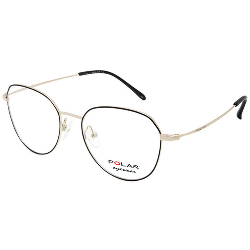 Rame ochelari de vedere unisex Polar 880 | 78 Rotunde Aurii-Negre originale din Otel cu comanda online