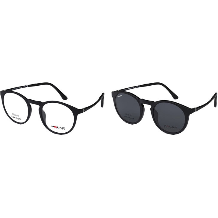 Rame ochelari de vedere unisex Polar CLIP-ON 400 | 76 Clip-on Negre originale din Ultem cu comanda online