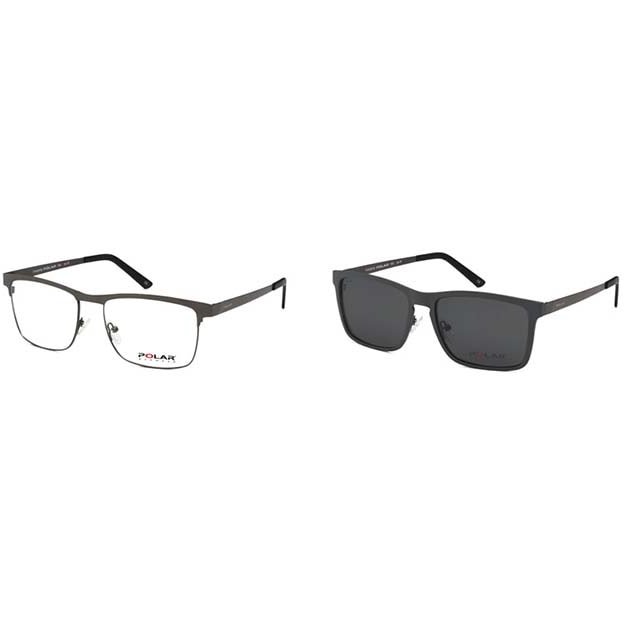 Rame ochelari de vedere unisex Polar CLIP-ON 402 | 48 Clip-on Negre originale din Metal cu comanda online