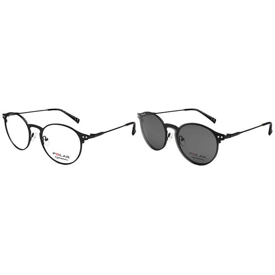 Rame ochelari de vedere unisex Polar CLIP-ON 416 | 76 Rotunde Negre originale din Otel cu comanda online