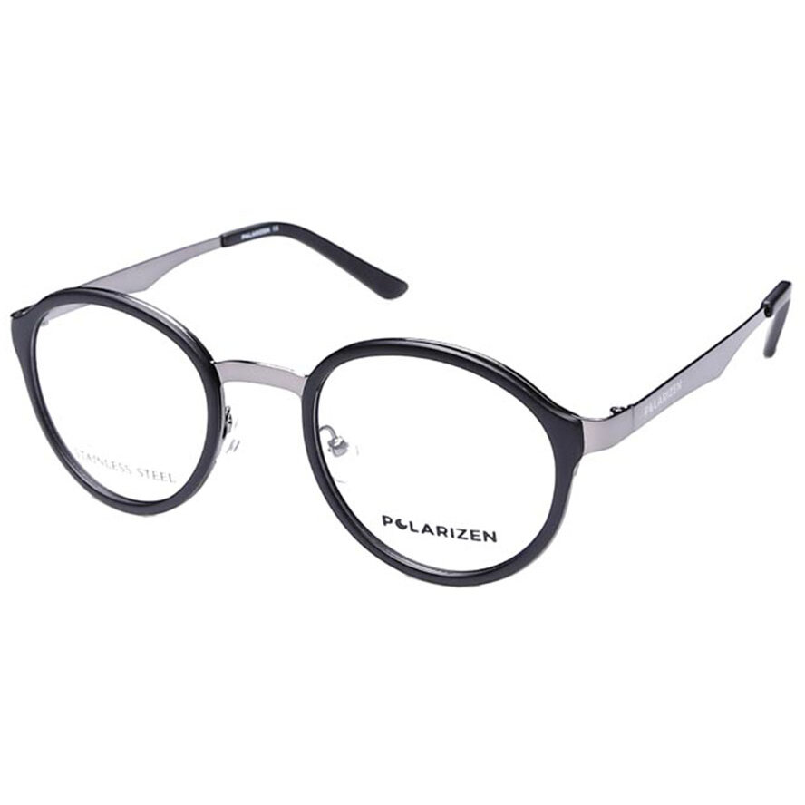 Rame ochelari de vedere unisex Polarizen 1003 C5 Rotunde Negre originale din Metal cu comanda online