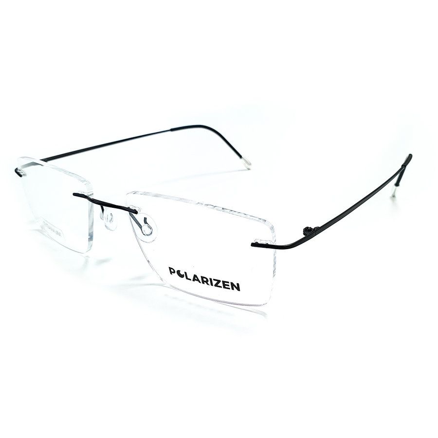 Rame ochelari de vedere unisex Polarizen 16011-C4 Rectangulare Negre originale din Metal cu comanda online