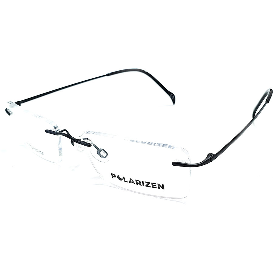 Rame ochelari de vedere unisex Polarizen 16020-C4 Rectangulare Negre originale din Metal cu comanda online