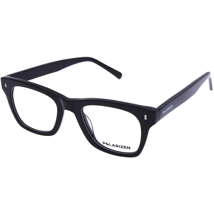 Rame ochelari de vedere unisex Polarizen 17329 C1 Rectangulare Negre originale din Plastic cu comanda online