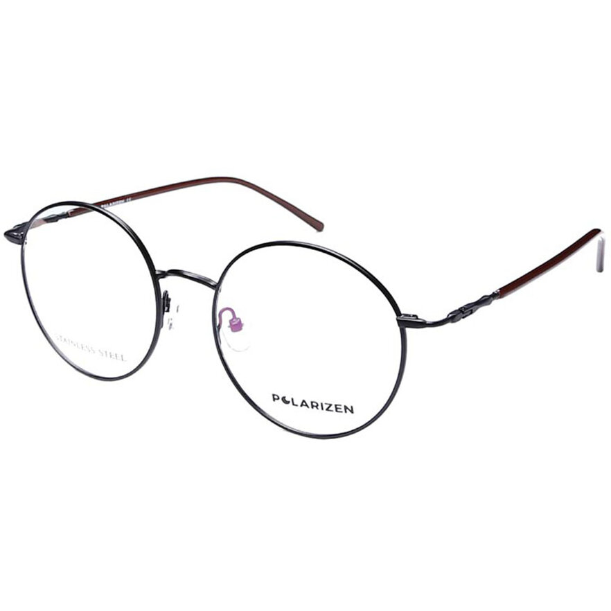Rame ochelari de vedere unisex Polarizen 3136 C5 Rotunde Gri originale din Metal cu comanda online