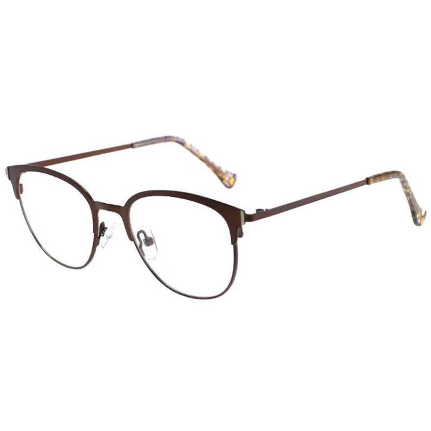 Rame ochelari de vedere unisex Polarizen 9075 C2 Browline Maro originale din Metal cu comanda online