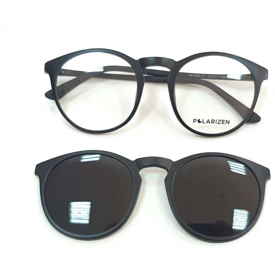 Rame ochelari de vedere unisex Polarizen CLIP-ON AA1003 C1 Black Clip-on Negre originale din Plastic cu comanda online