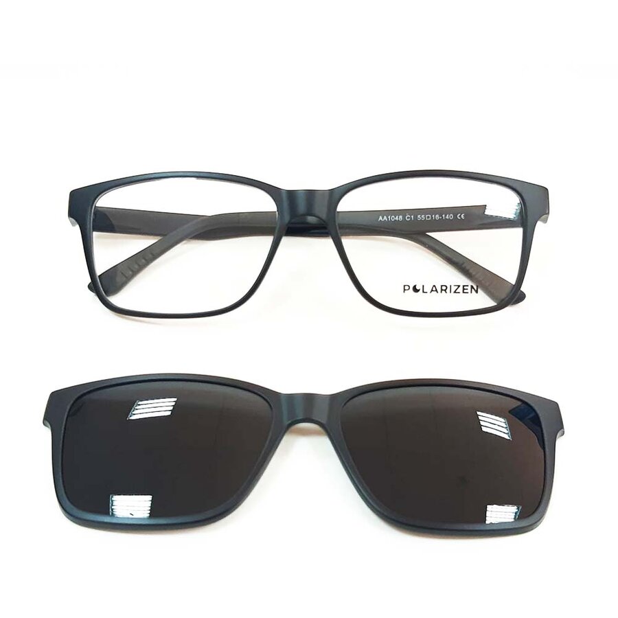 Rame ochelari de vedere unisex Polarizen CLIP-ON AA1048 C1 Clip-on Negre originale din Plastic cu comanda online