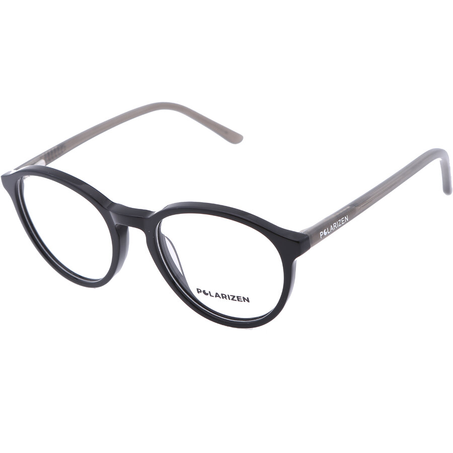 Rame ochelari de vedere unisex Polarizen WD1098 C1 Rotunde Negre originale din Plastic cu comanda online