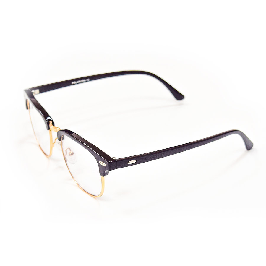 Rame ochelari de vedere unisex Polarizen ZMPG0017 03 Browline Negre originale din Plastic cu comanda online