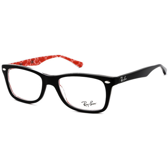 Rame ochelari de vedere unisex RAY-BAN RX5228 2479 Rectangulare Negre/Rosii originale din Acetat cu comanda online