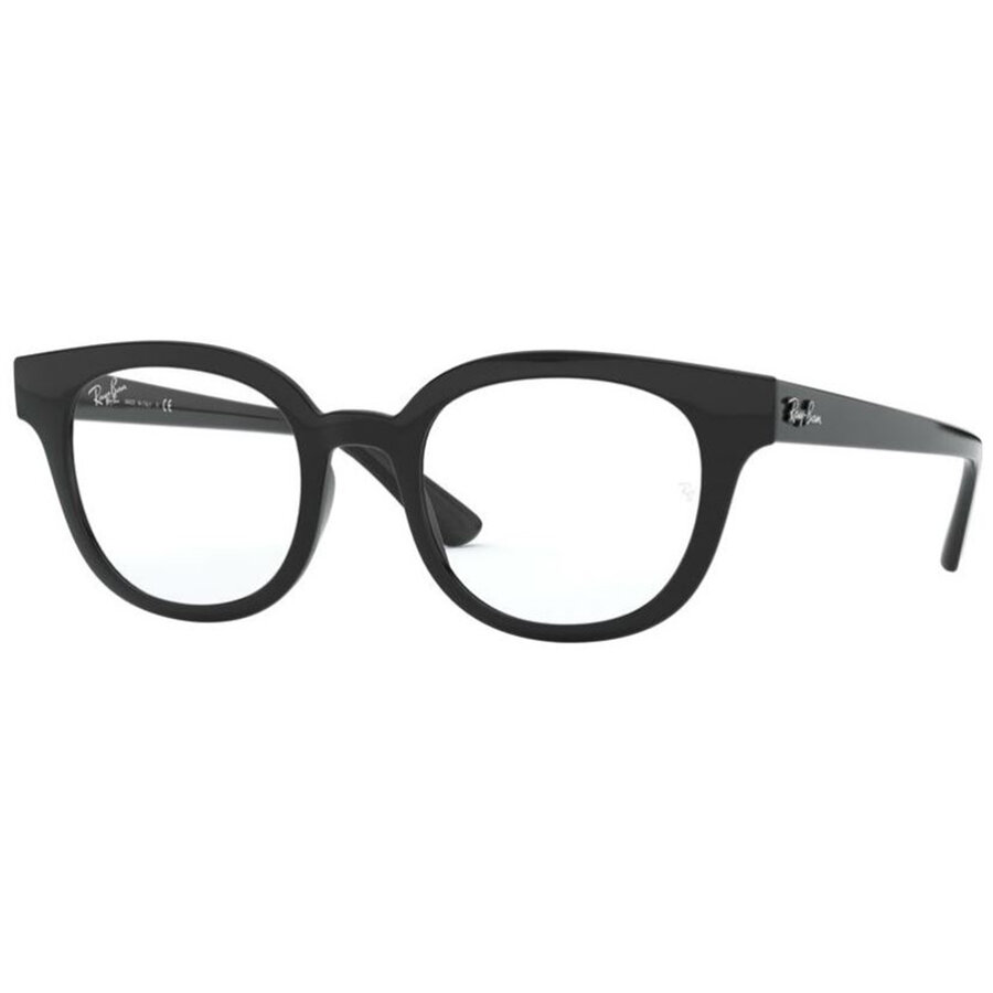 Rame ochelari de vedere unisex Ray-Ban RX4324V 2000 Rotunde Negre originale din Plastic cu comanda online