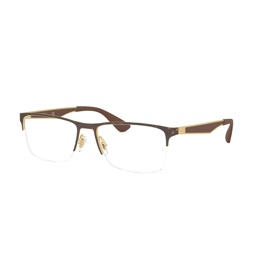 Rame ochelari de vedere unisex Ray-Ban RX6335 2917 Rectangulare Havana originale din Metal cu comanda online