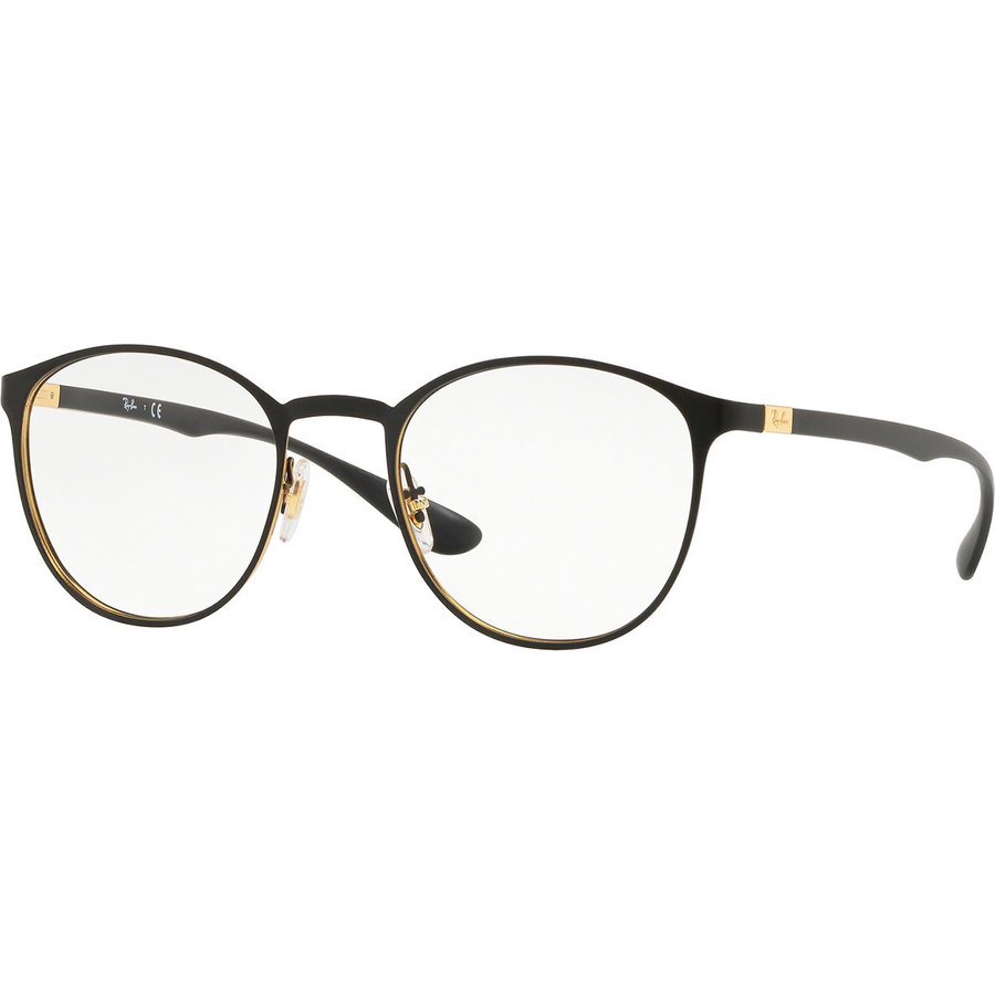 Rame ochelari de vedere unisex Ray-Ban RX6355 2994 Rotunde Negre originale din Metal cu comanda online