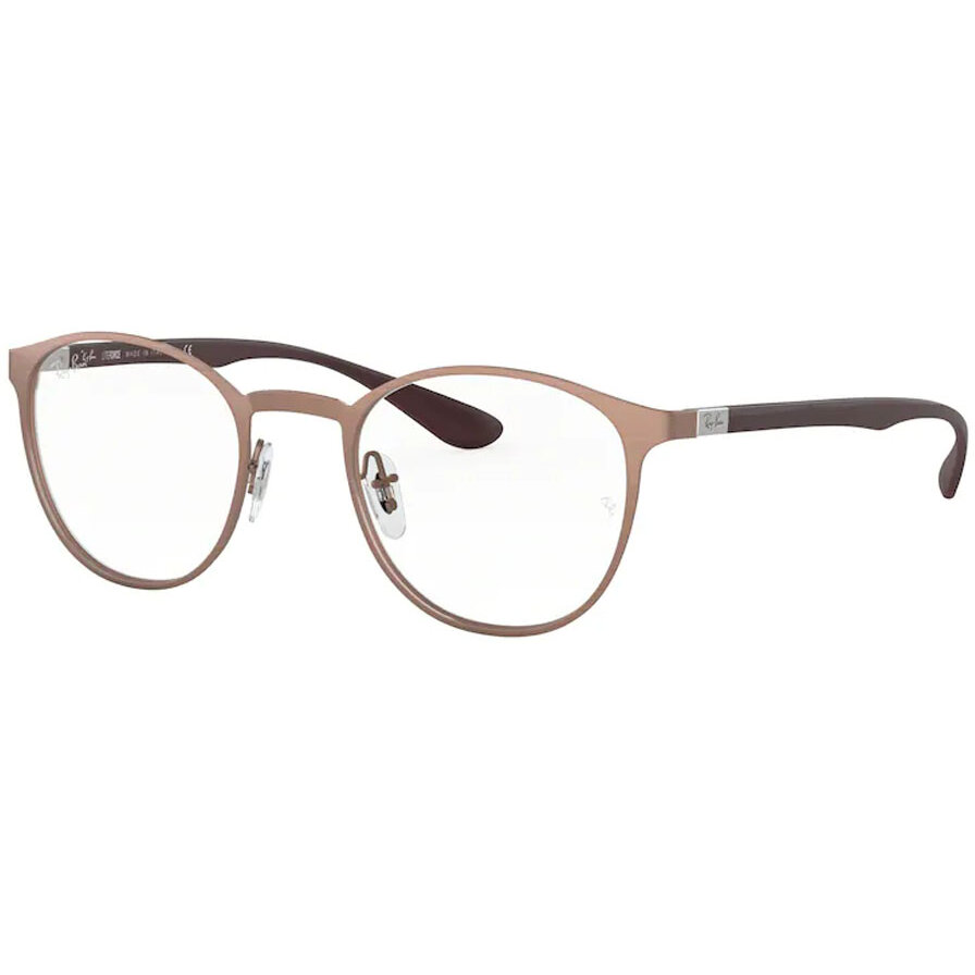 Rame ochelari de vedere unisex Ray-Ban RX6355 3058 Rotunde Bronz originale din Metal cu comanda online