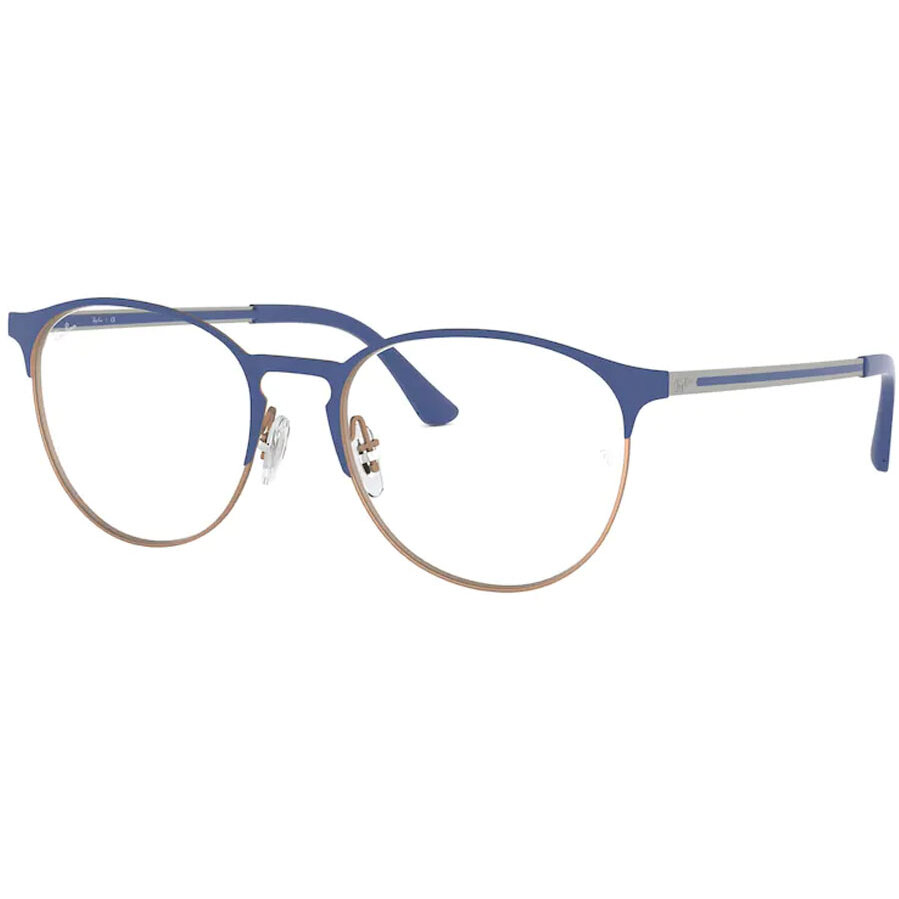Rame ochelari de vedere unisex Ray-Ban RX6375 3053 Rotunde Albastre originale din Metal cu comanda online