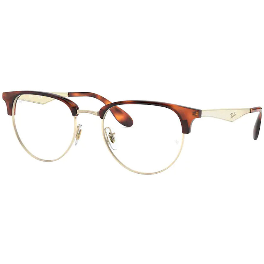 Rame ochelari de vedere unisex Ray-Ban RX6396 3085 Rotunde Maro originale din Metal cu comanda online