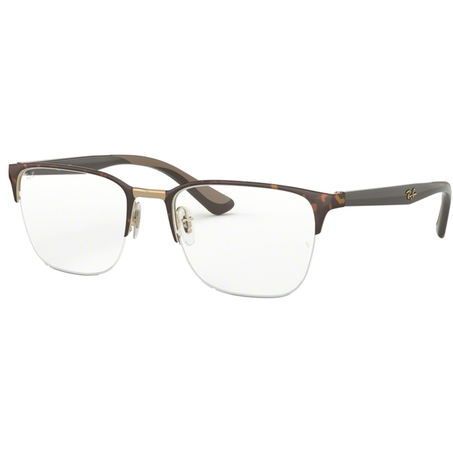 Rame ochelari de vedere unisex Ray-Ban RX6428 3001 Patrate Havana originale din Metal cu comanda online