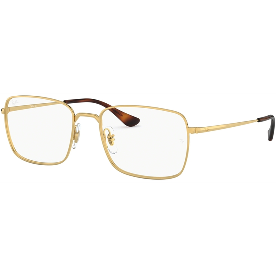 Rame ochelari de vedere unisex Ray-Ban RX6437 3036 Patrate Aurii originale din Metal cu comanda online
