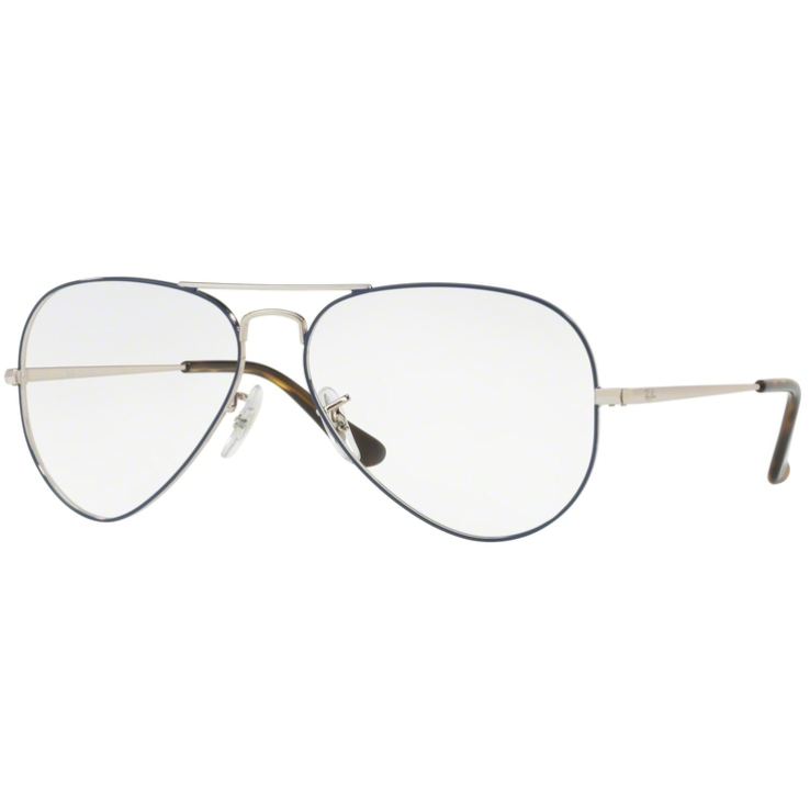 Rame ochelari de vedere unisex Ray-Ban RX6489 2970 Pilot Argintii originale din Metal cu comanda online