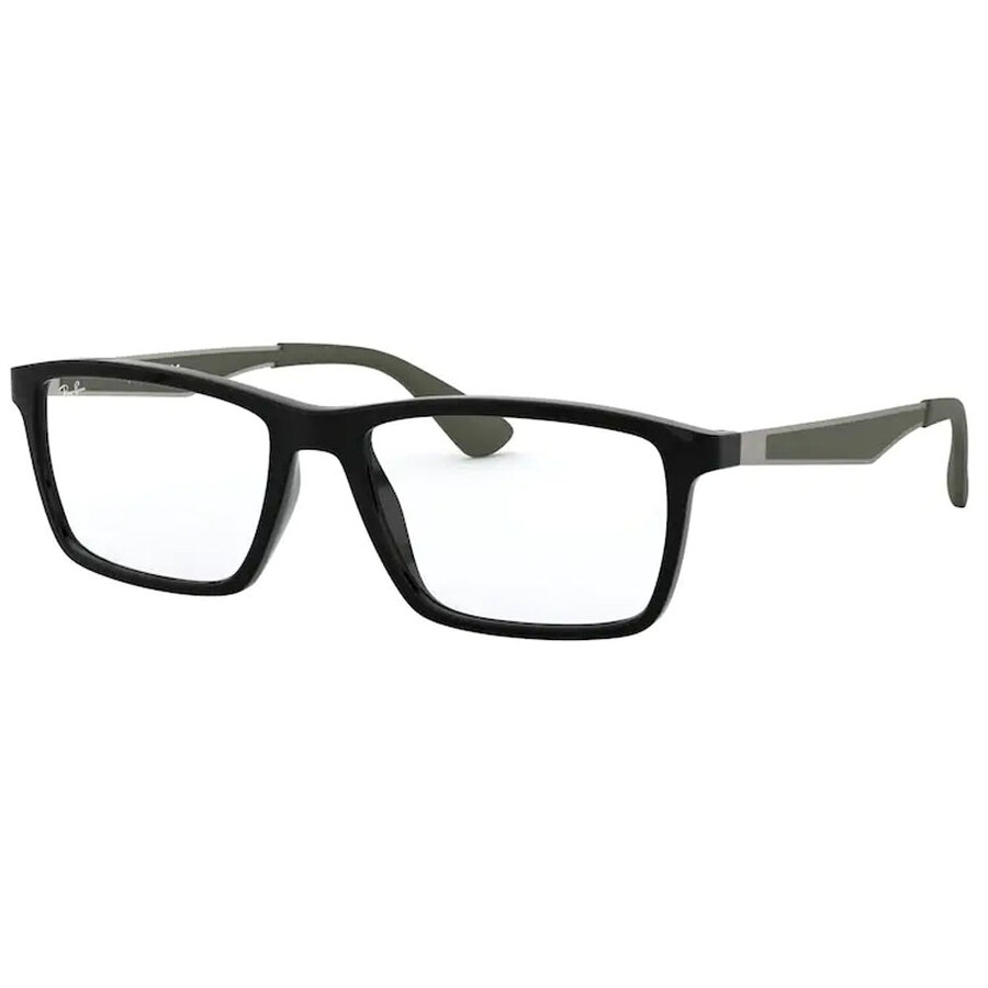 Rame ochelari de vedere unisex Ray-Ban RX7056 5812 Patrate Negre originale din Plastic cu comanda online