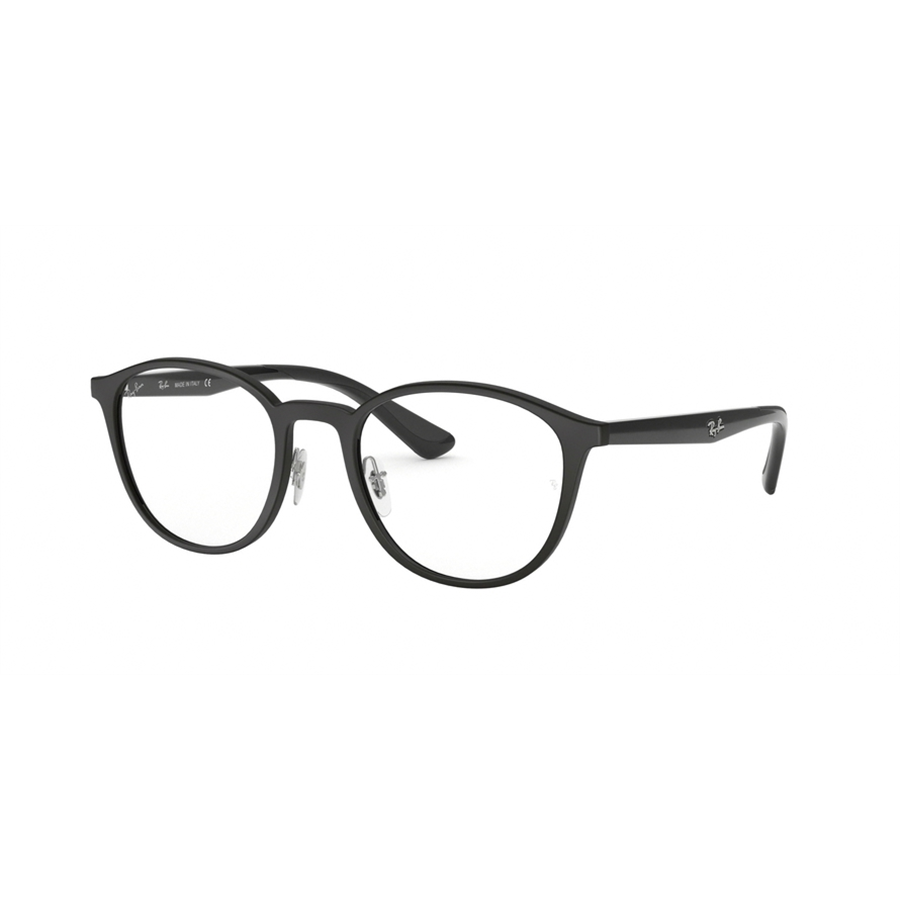 Rame ochelari de vedere unisex Ray-Ban RX7156 5841 Rotunde Negre originale din Plastic cu comanda online
