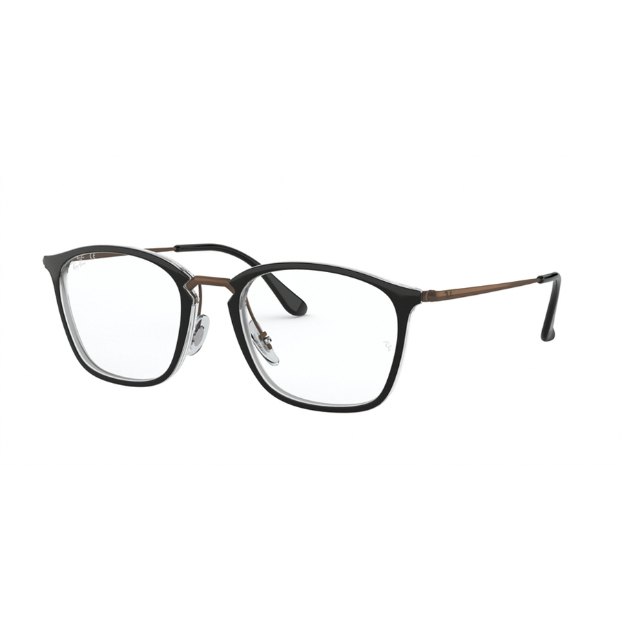 Rame ochelari de vedere unisex Ray-Ban RX7164 5882 Patrate Negre originale din Plastic cu comanda online