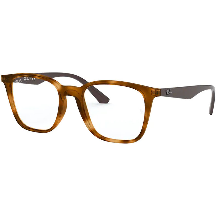 Rame ochelari de vedere unisex Ray-Ban RX7177 5992 Patrate Havana originale din Plastic cu comanda online
