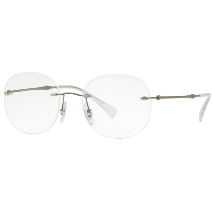 Rame ochelari de vedere unisex Ray-Ban RX8747 1000 Ovale Argintii originale din Titan cu comanda online
